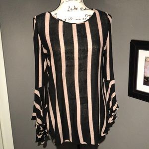 Bell sleeve sheer top